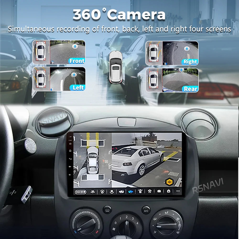 Android 16 Carplay Auto 2K Screen Car Radio Multimedia Player For Mazda 2 2007-2014 WIFI+4