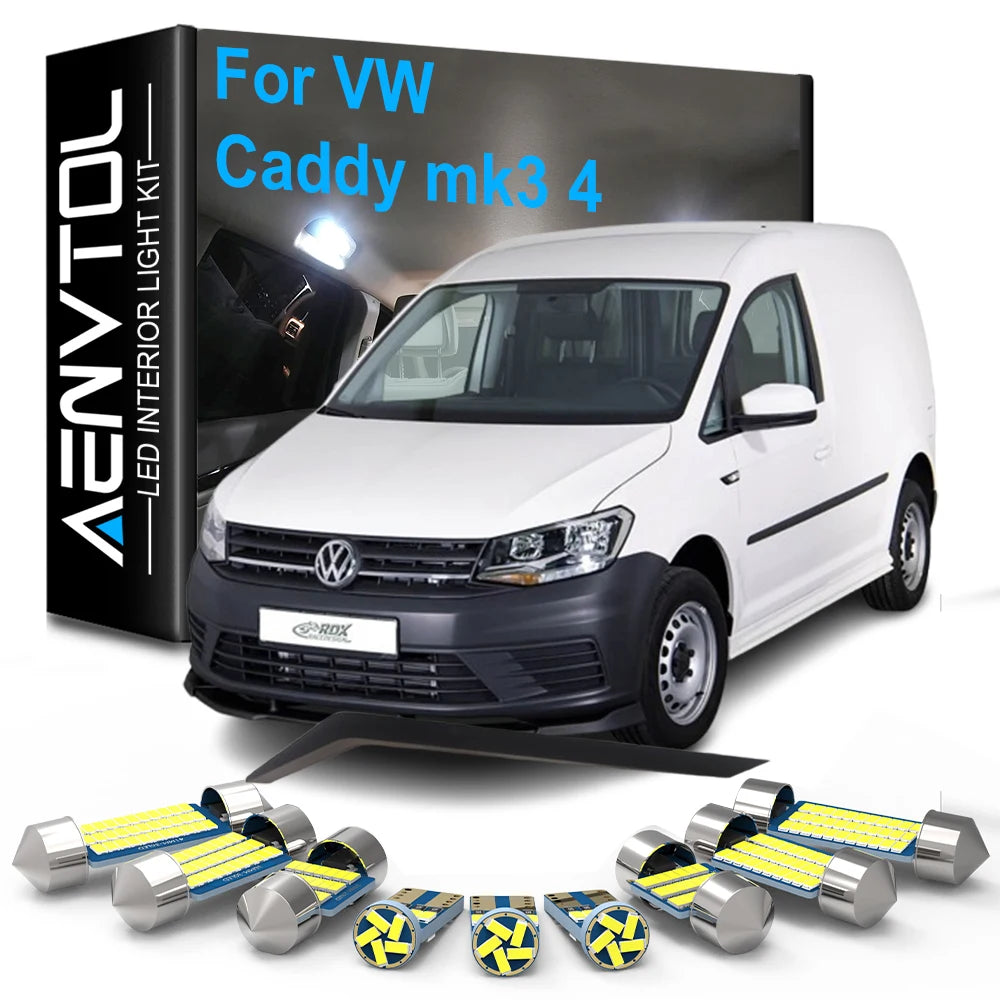 LED Interior Light Kit for VW Caddy mk3 4 2004-2014 - Canbus Dome Map Door Trunk Bulbs | AUTOKITSHOP