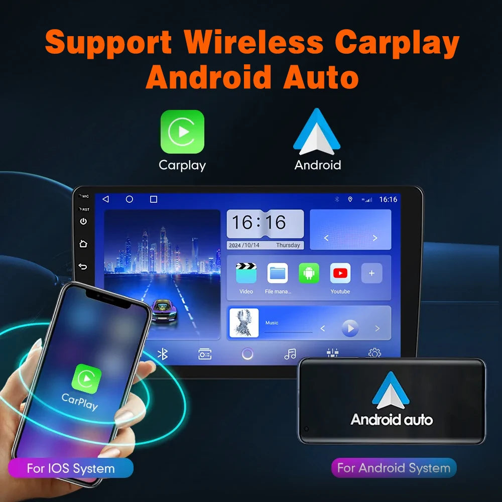 Android 15 For Ford Fiesta Mk 6 2008-2016 Car Radio Carplay Multimedia Video Player touch