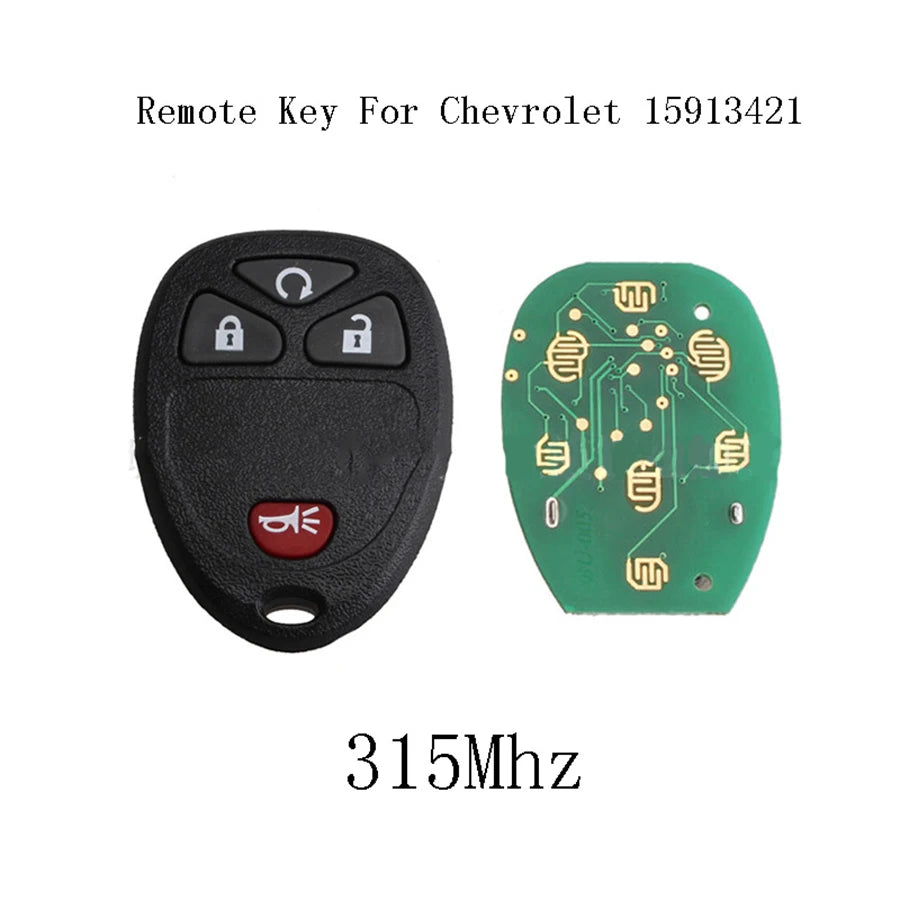 For GM Chevrolet 4 Button Keyless Remote Entry Transmitter Key 1 PC OE 15913421