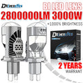 H4 LED 1:1 Wireless Plug&Play Car Headlight Canbus Mini Projector Lens 3000W 2800000LM Car