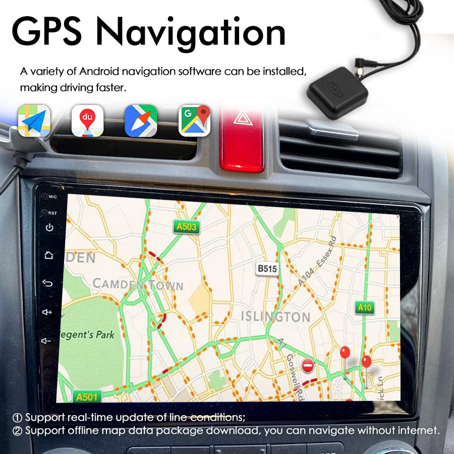 Car Radio For CR-V HONDA Crv 2010 128GB AI Voice Wireless CarPlay 2Din Radio Car GPS Navig