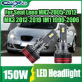 150W 30000LM H7 LED Car Headlights 6000K White Plug and Play 12V For Seat Leon MK2 2005-20