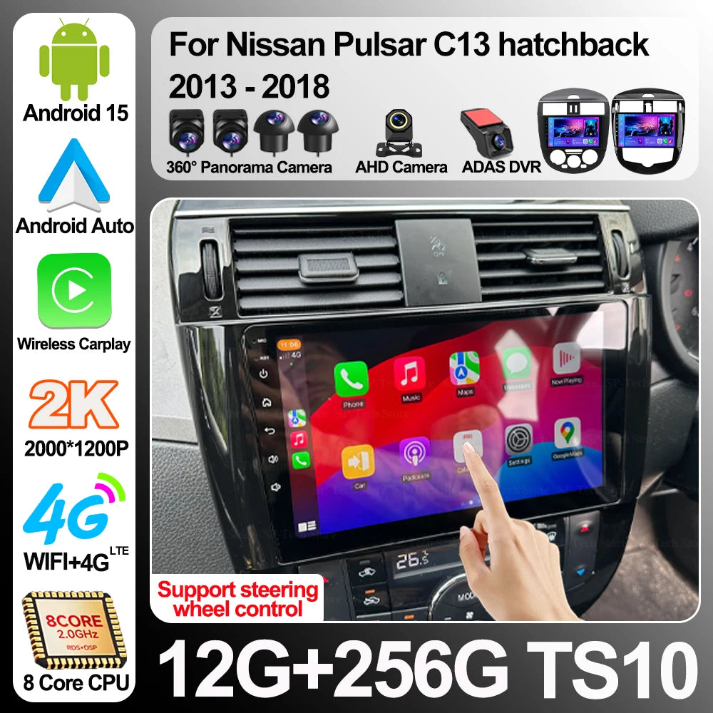 Android 16 For Nissan Pulsar C13 Hatchback 2013-2018 Car Radio Multimedia Player Gps Navig | AUTOKITSHOP