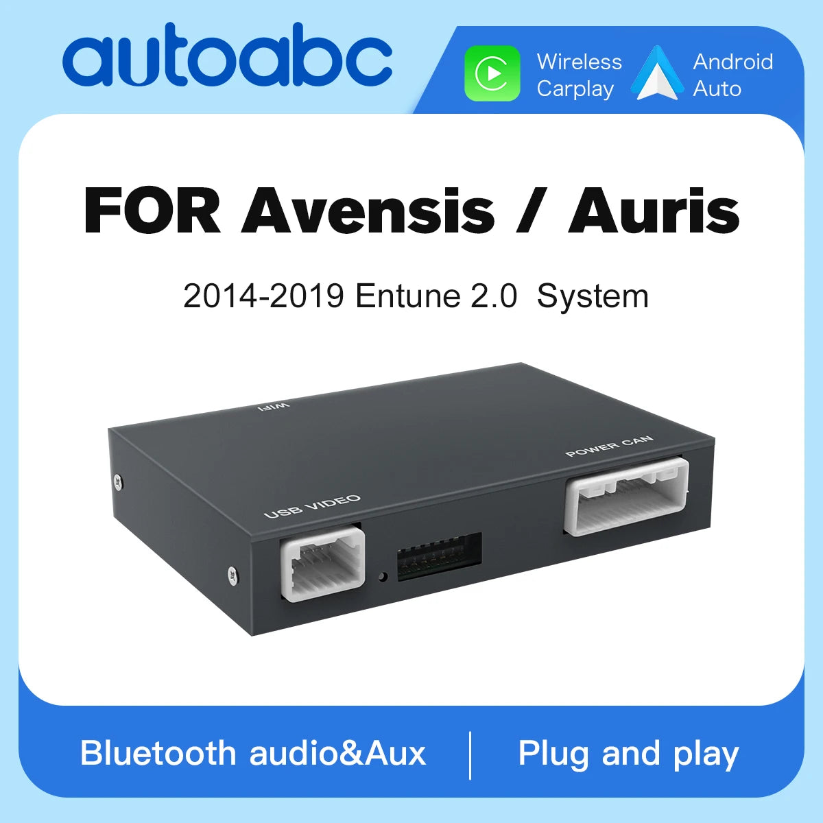 AUTOABC Wireless Carplay Android Auto For Toyota 4Runner-Sequoia 2014-2019 With Multimedia