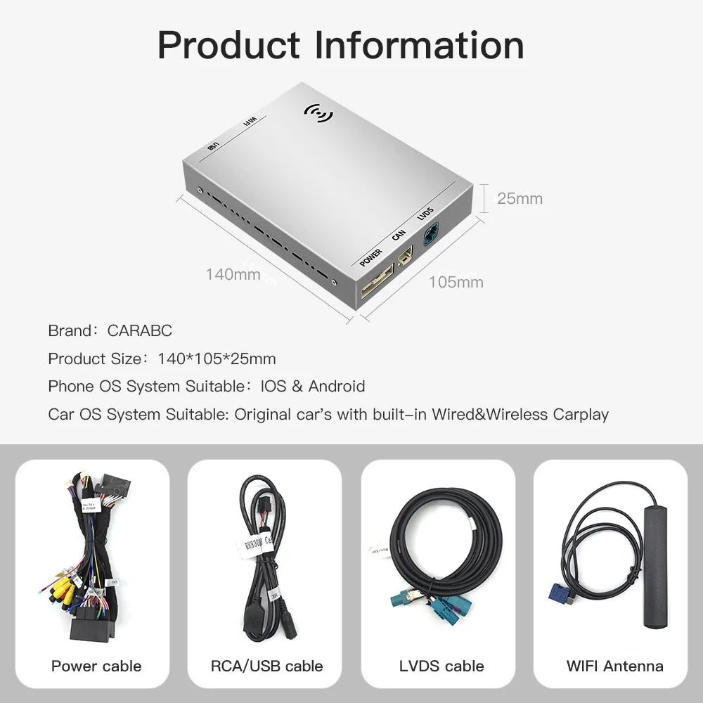 CARABC Wireless Carplay Android Auto Support Reverse Camera For Peugeot Citroen SMEG MRN N