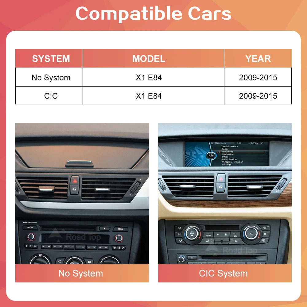 10.25'' 12.3'' 1920*720 Wireless CarPlay Android Auto Car Multimedia for BMW X1 E84 2009-2 | AUTOKITSHOP