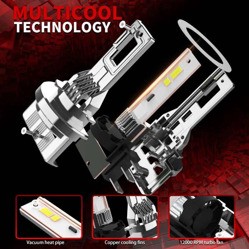 H15 All-Metal Car Headlight Bulb 60w High Beam Day Driving Running Light Car Light Auto La