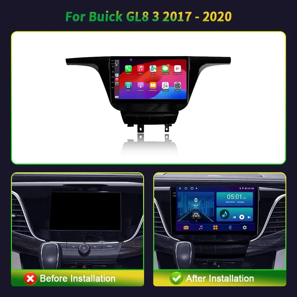 For Buick GL8 3 2017-2020 Android 14 Car Stereo Unit Multimedia Radio Video Player GPS Wir