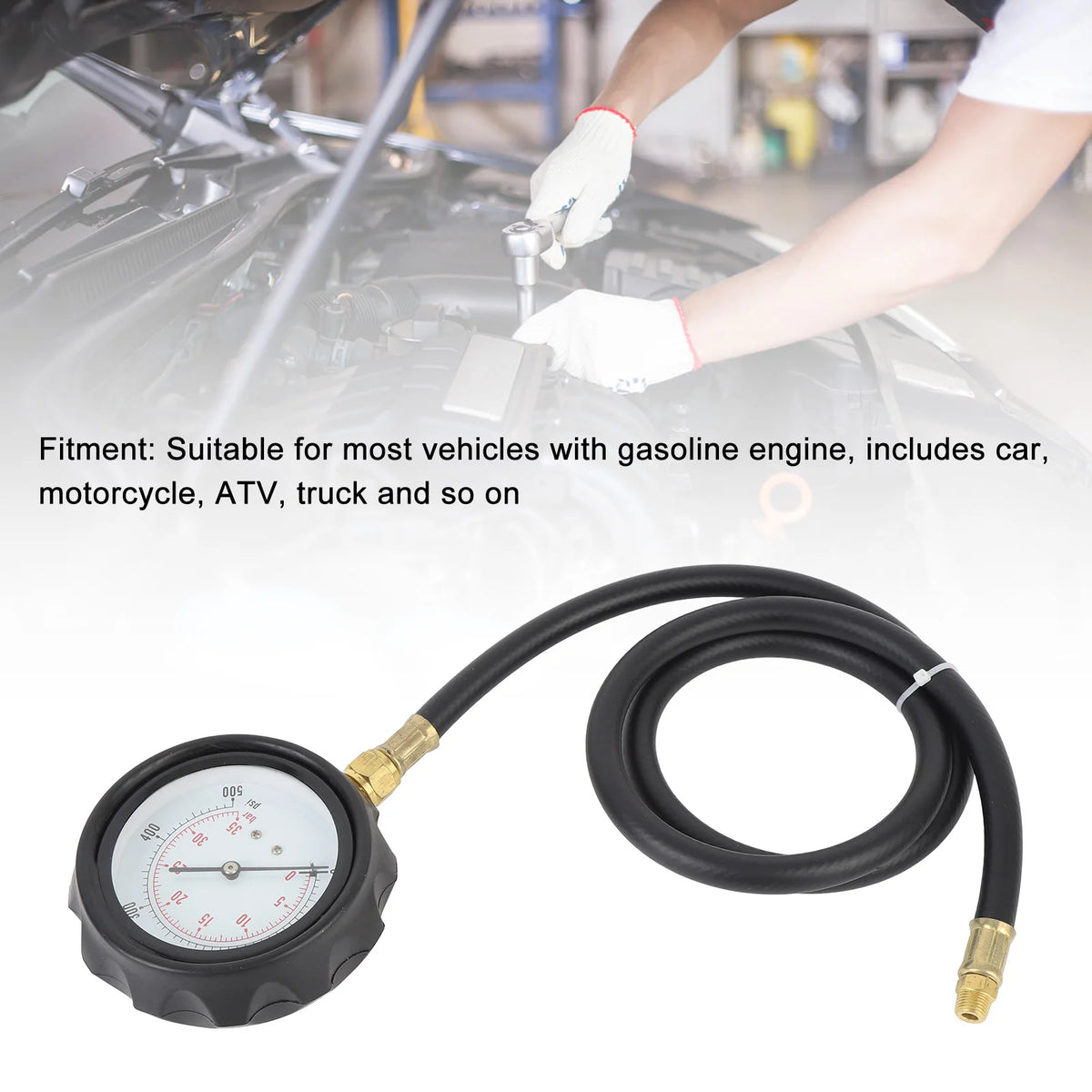12Pcs Car Engine Oil Pressure Gauge 0 to 500psi Transmission Fluid Tester Tool Kit Automatic Gea - Automotive LED Light