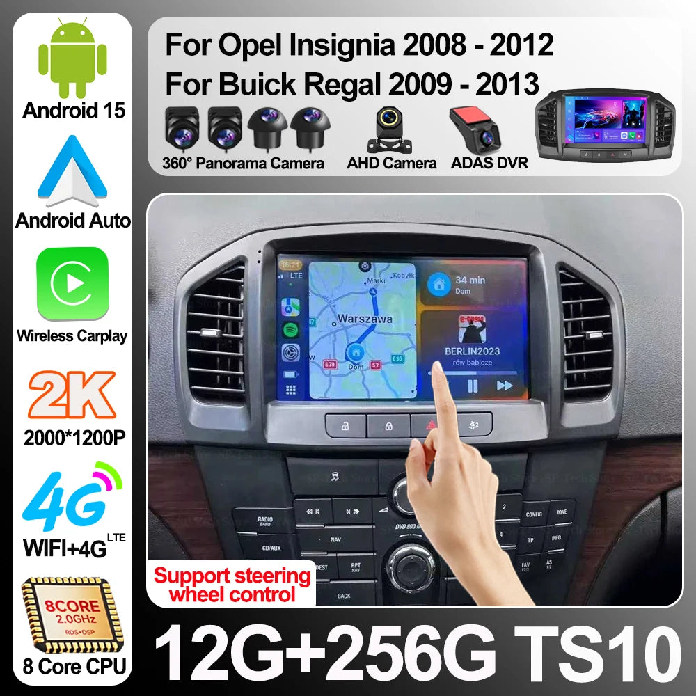 Car Radio Android 16 For Opel Insignia 2008-2012 For Buick Regal 2009-2013 Carplay Navigat | AUTOKITSHOP