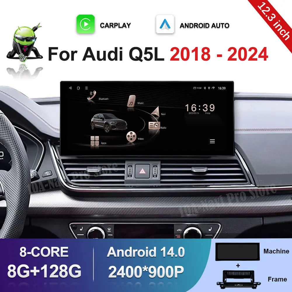 10.33''/12.3'' Wireless Carplay for Audi Q5L 2018 - 2024 Car Video Multimedia Player Andro