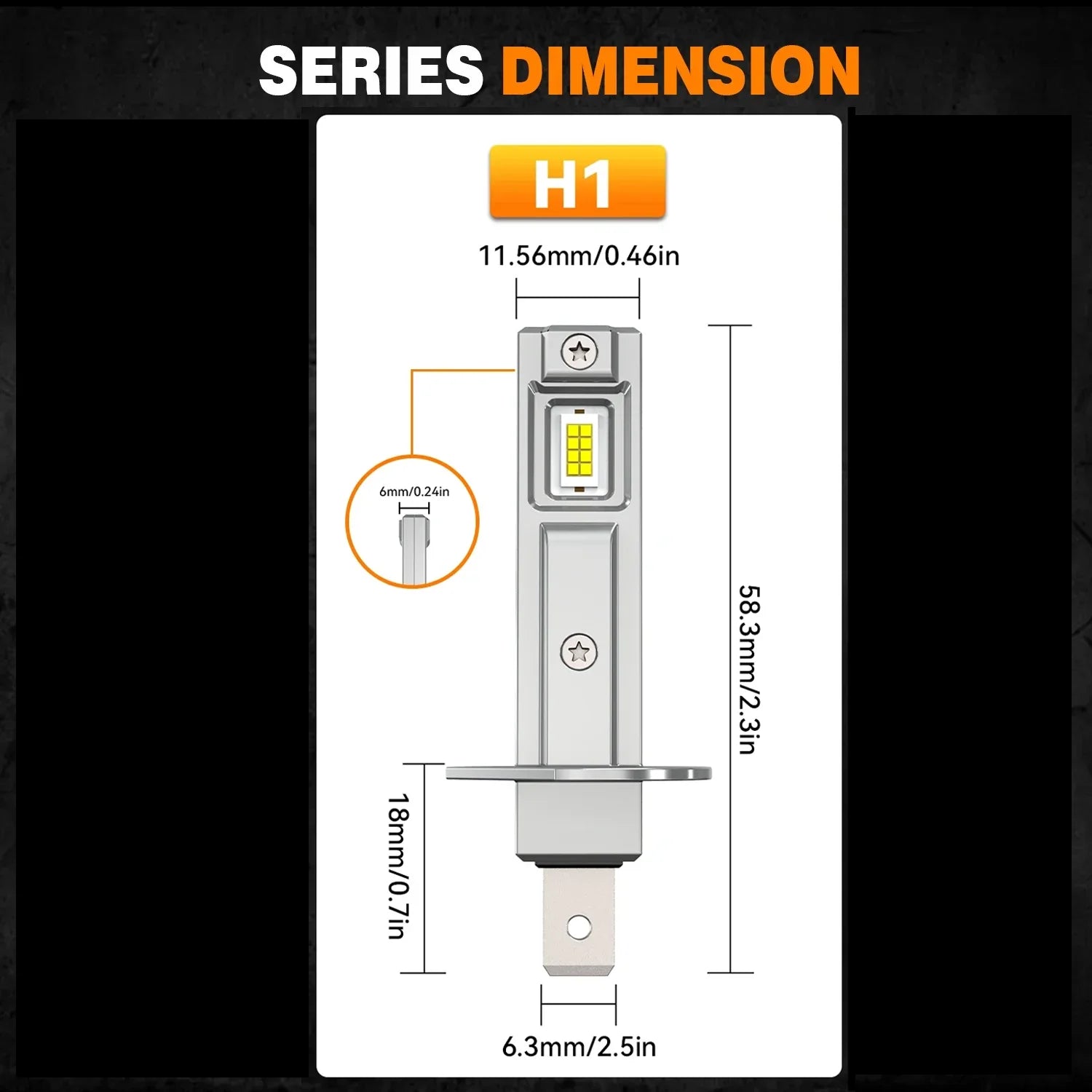 H1 LED CANBUS Bulb 250000LM 500W High Power Fog Led Headlight Wireless Plug And Play 6000k