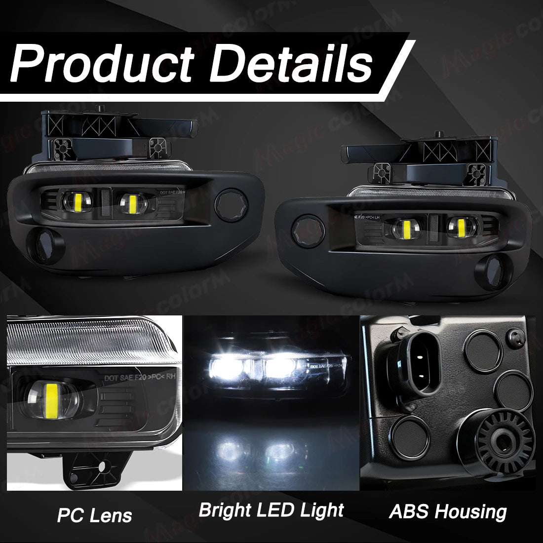 LED Car Fog Lamps For Dodge Ram 1500 2019 2020 2021 2022 2023 2024 DRL Daytime Running Lig | AUTOKITSHOP