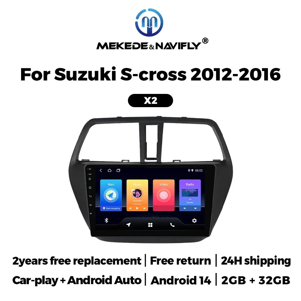 Android 14 Car Radio Stereo for Suzuki SX4 2 S-Cross 2012 - 2016 Carplay Auto GPS Navigati | AUTOKITSHOP