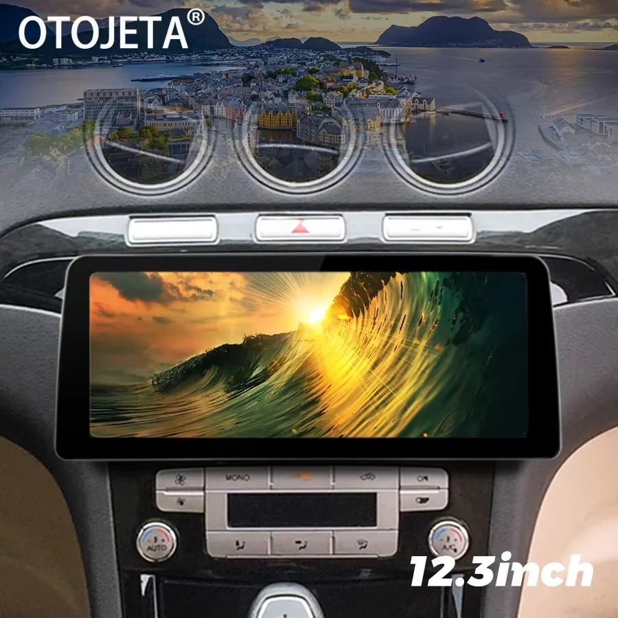 12.3inch Android 14 Qled Screen For Ford S Max S-MAX 2007 - 2015 GPS Car Radio Multimedia
