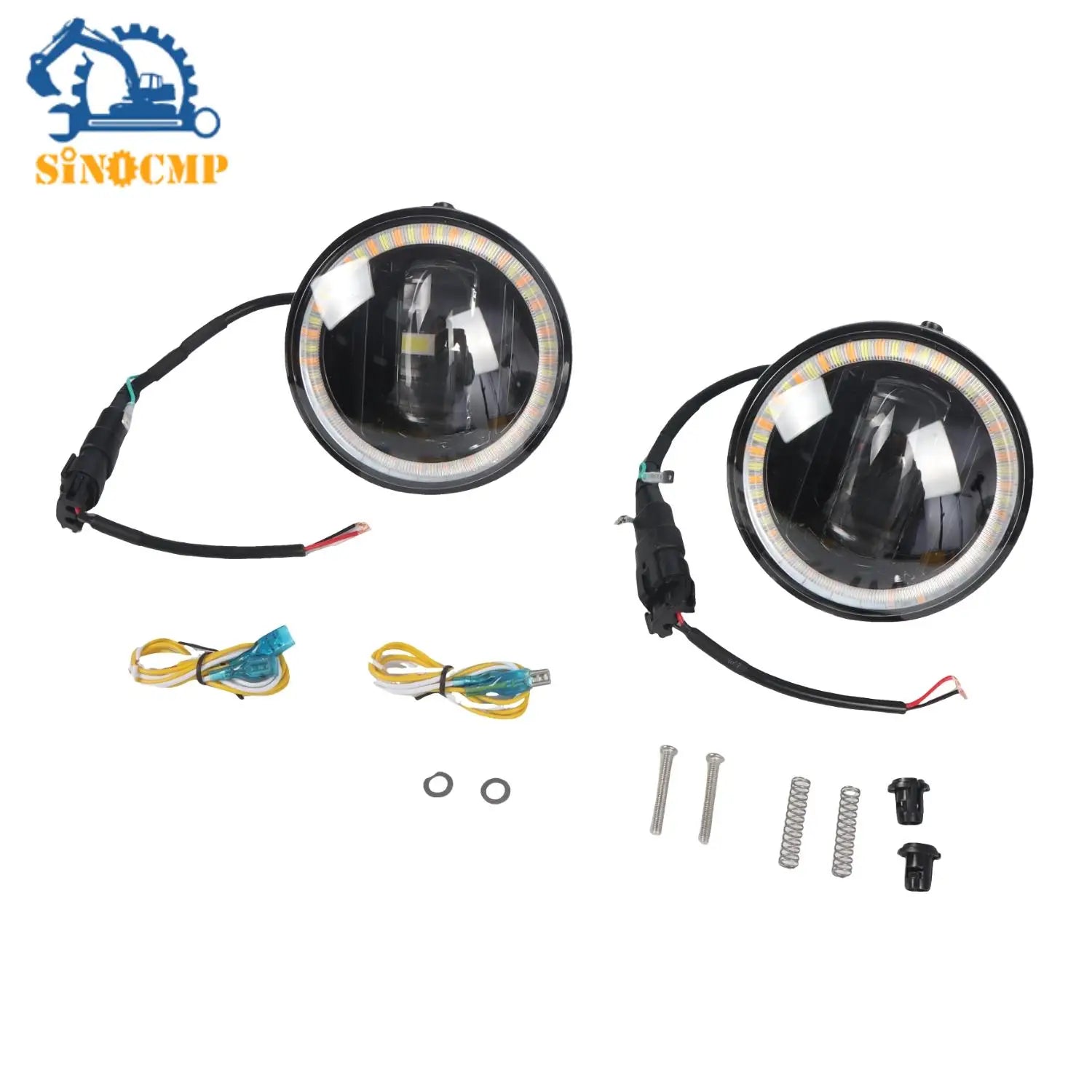 SINOCMP Bumper LED Fog Lights 4.7" For Toyota Tacoma 2005-2011 Tundra 2007-2013 Sequoia So