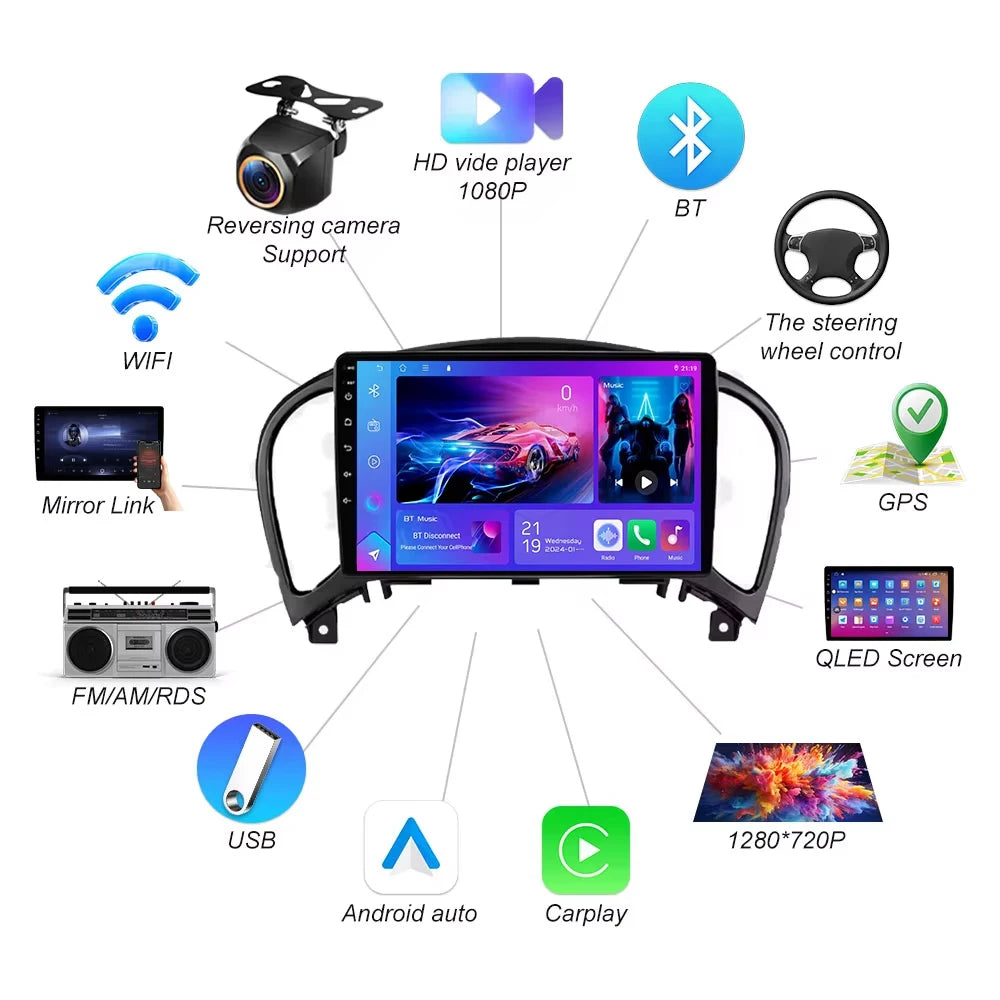 Car Radio For Nissan Juke Yf15 2010 - 2014 Multimedia Navigation 2 Din Android 16 2din Aut | AUTOKITSHOP