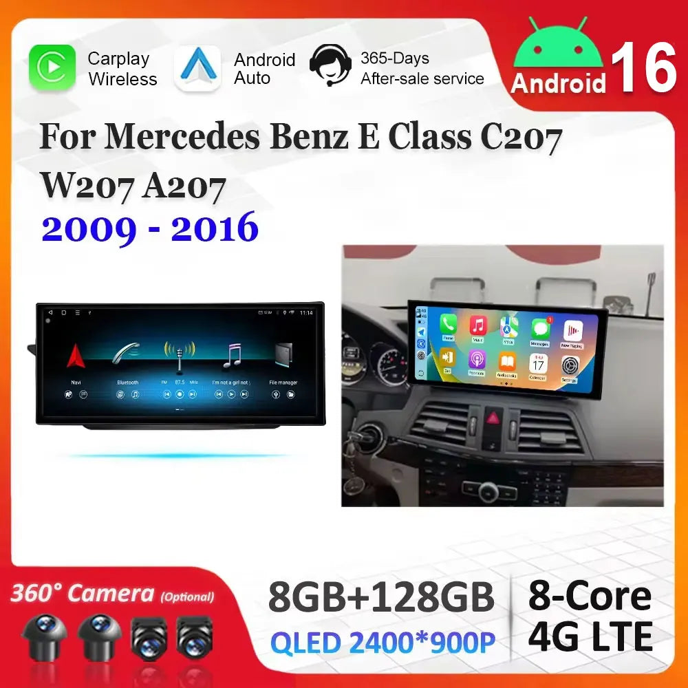 Car Radio Multimedia Player Android 16 for Mercedes Benz E Class C207 W207 A207 2009 - 201