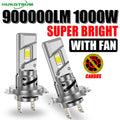 H7 LED Headlight CANBUS Error Free 900000LM Super Bright With Turbo Fan Headlamp Wireless