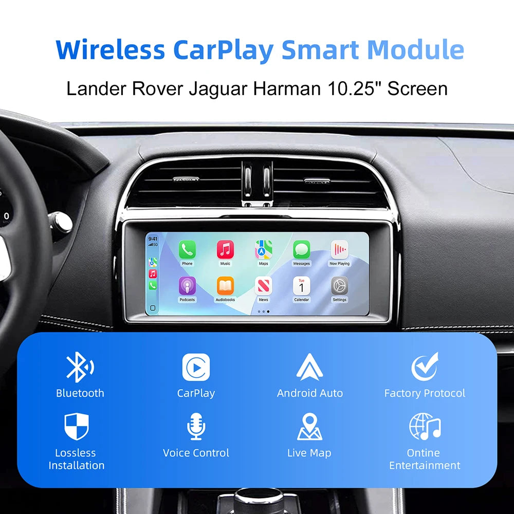 LEXXSON Wireless Carplay Android Auto Decorder Box For Land Rover Jaguar Harman Discovery  | AUTOKITSHOP