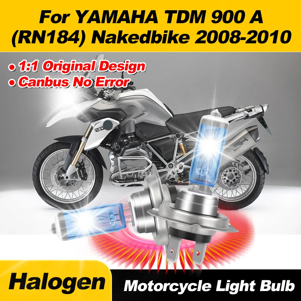 100W Motorcycle Halogen Lights 20000LM Halogen Headlight Bulbs 6000K White For YAMAHA TDM