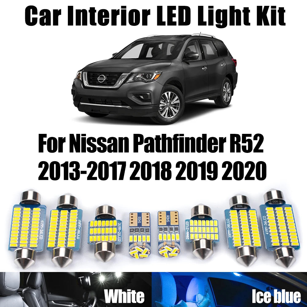 Canbus For Nissan Pathfinder R52 2013-2017 2018 2019 2020 Interior LED Light Kit Ceiling D