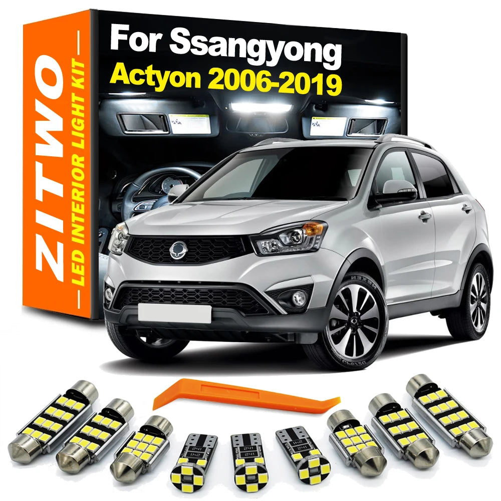ZITWO LED Bulb Interior Dome Map Plate Light Kit For Ssangyong Actyon Actyon Sports 2006- 2015 2016 2017 2018 2019 Accessories