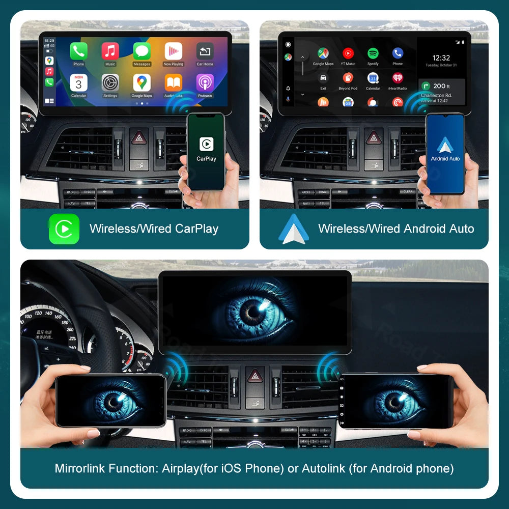 12.3 Ultra-thin Screen Wireless CarPlay Android Auto Multimedia Display for Mercedes-Benz