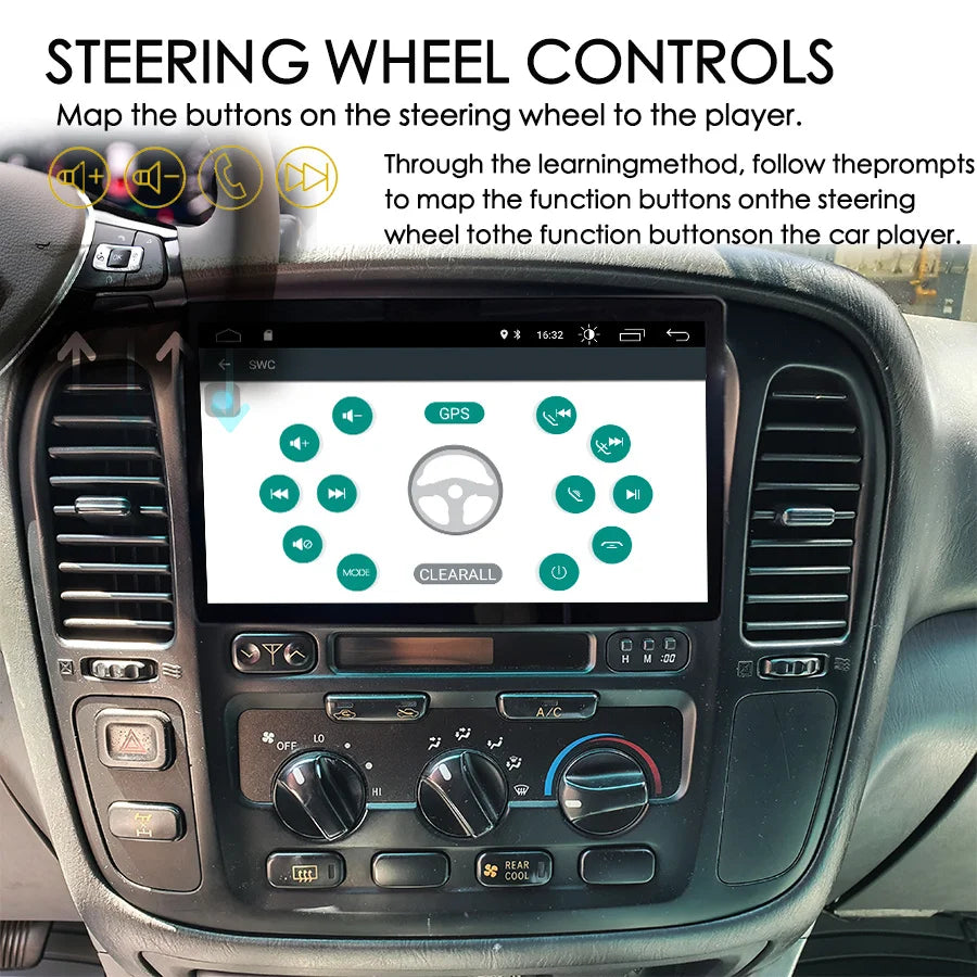 128GB Android 14 Radio For Toyota Land Cruiser 1999 LC100 CarPlay Navigation GPS Touch Scr