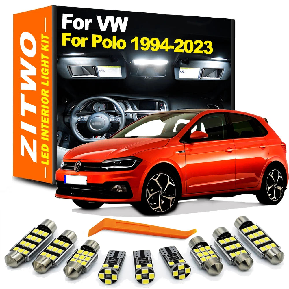 ZITWO LED Interior Foot Dome Map Light Bulb Kit For VW Volkswagen Polo 6R 6C 9N 6N AW1 1994- 2020 2021 2022 2023 Car Accessories
