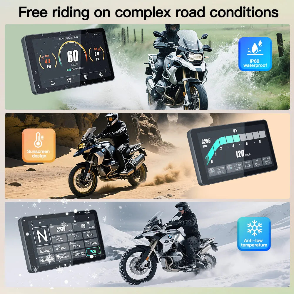 CARABC 6" MB6 Motorcycle Navigation Wireless Carplay Android Auto For BMW F750GS XR M1000