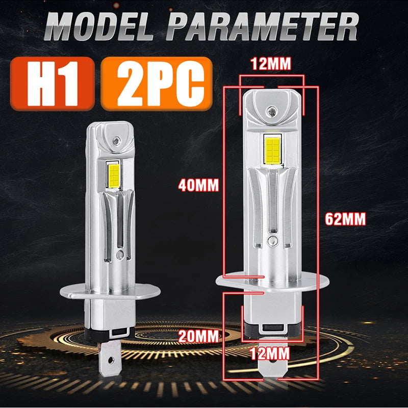 1000000LM H1 LED Headlight Bulb H1 LED Canbus Car Head Fog Light Fanless Wireless Mini Siz