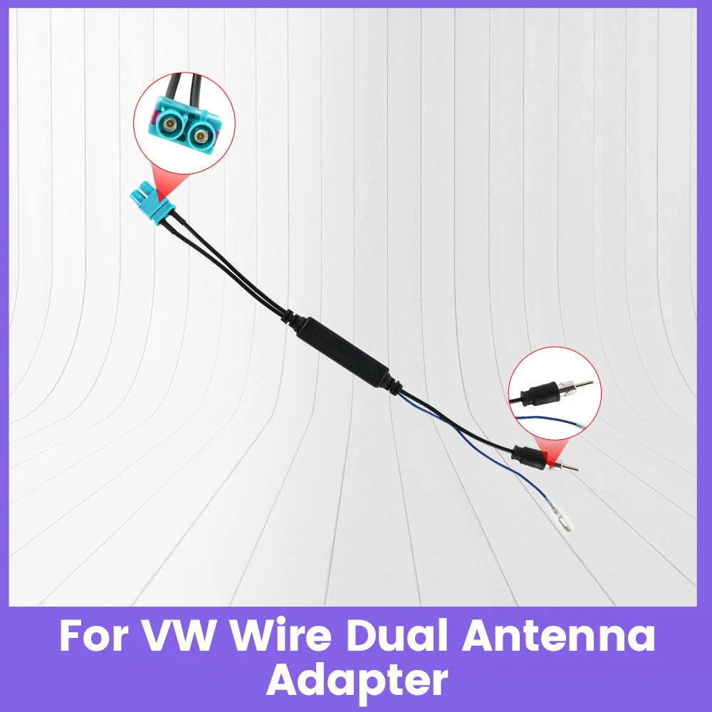 For Volkswagen Radio Wire Dual Antenna Adapter Cable For RNS510 RCD510 310 Golf MK5 MK6 Pa