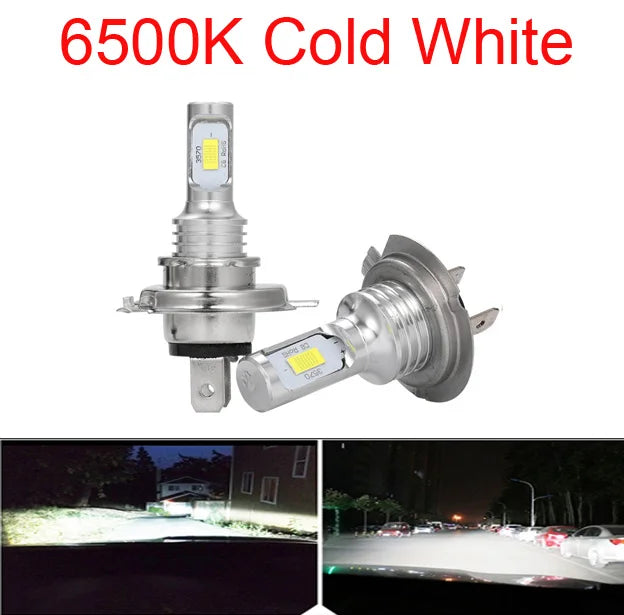 2Pcs H7 LED Headlight Bulbs SH1 H3 H11 H4 H6 20000LM 12V 6000K Auto LED Headlamp IP68 Conversion Hi/Lo Beam Kit Driving Light