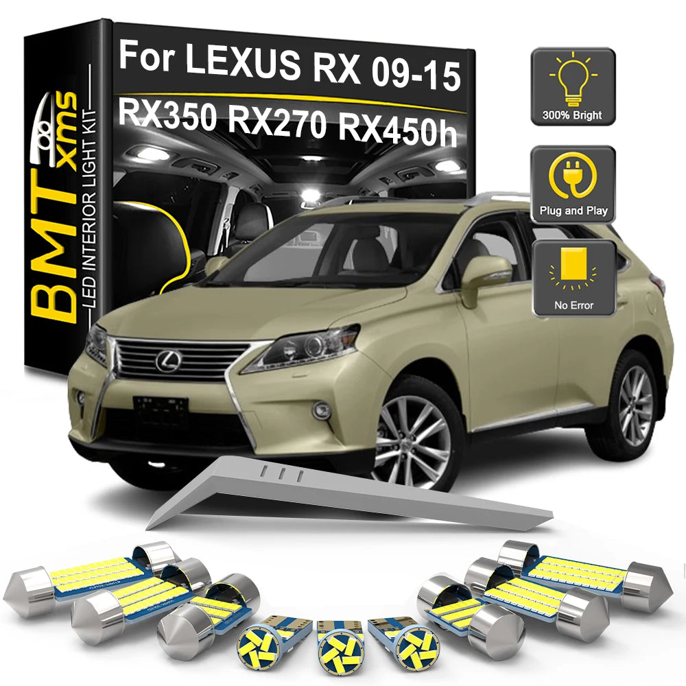 19-Piece LED Interior Light Kit for Lexus RX270 RX350 RX450h - Canbus Error-Free Bulbs | AUTOKITSHOP