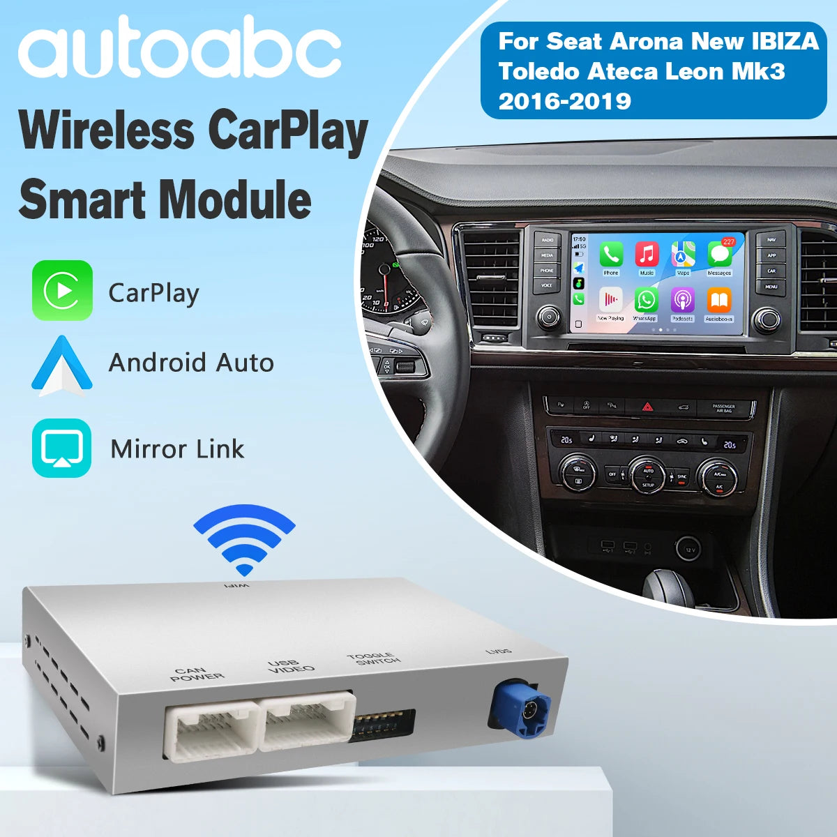 Wireless Carplay Android Auto For Golf7 Seat Leon Mk3 2016-2019 With mib2 Support OEM afte | AUTOKITSHOP