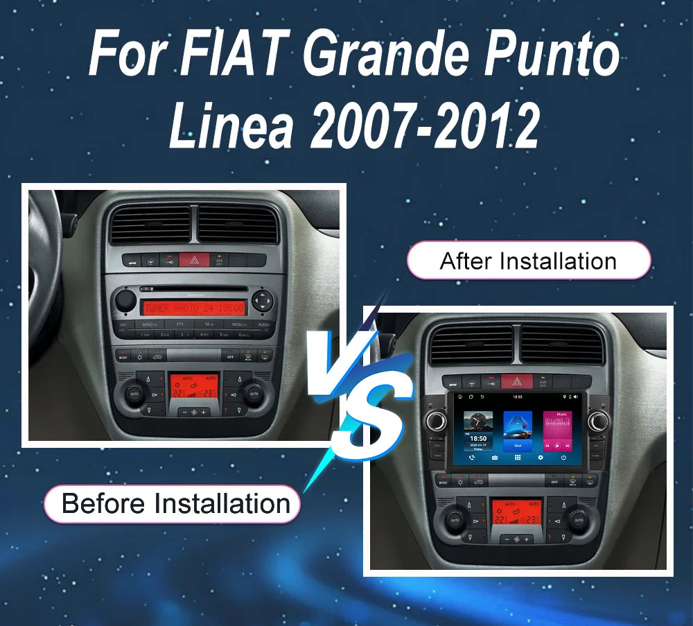 Android 16 Radio Stereo For FIAT Grande Punto Linea 2007 -2012 Auto GPS Navigation Multime