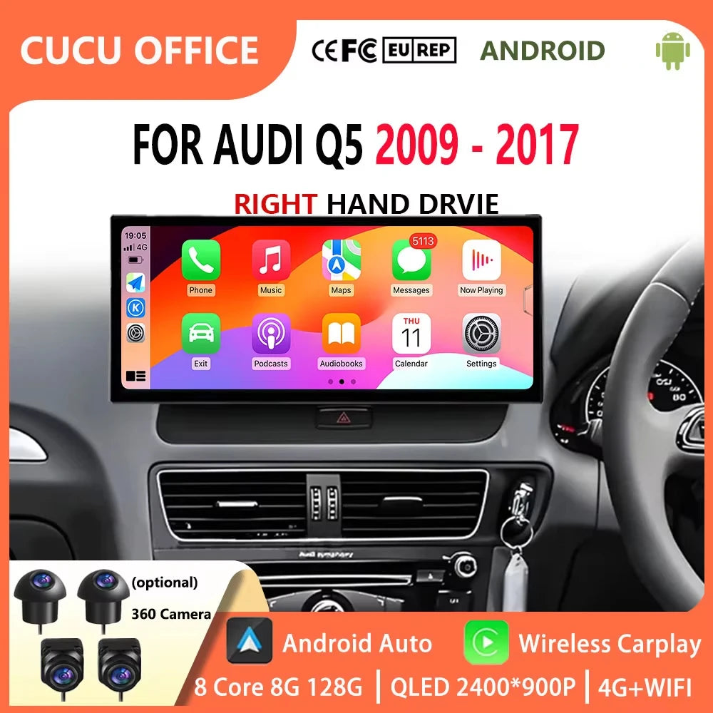 Android 15 for Audi Q5 2009 - 2017 Navigation GPS Bluetooth Car Video Multimedia Player St | AUTOKITSHOP
