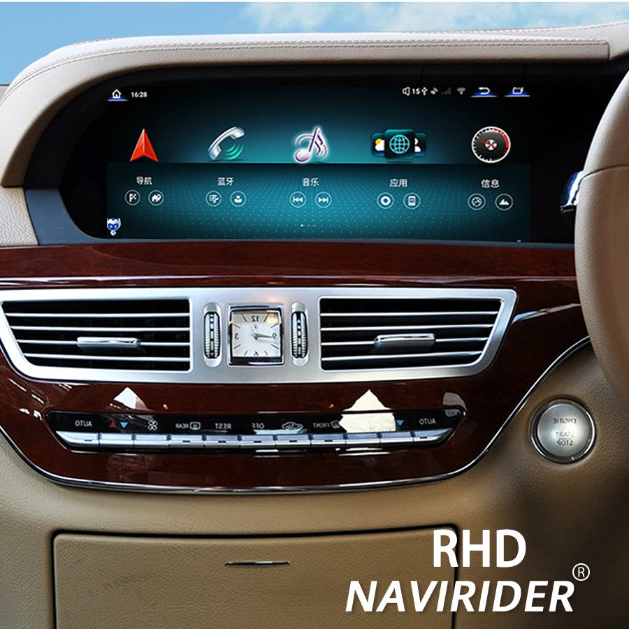 RHD Android 14 Car Radio CarPlay For Mercedes Benz S Class W221 2006-2013 Bluetooth Navi W