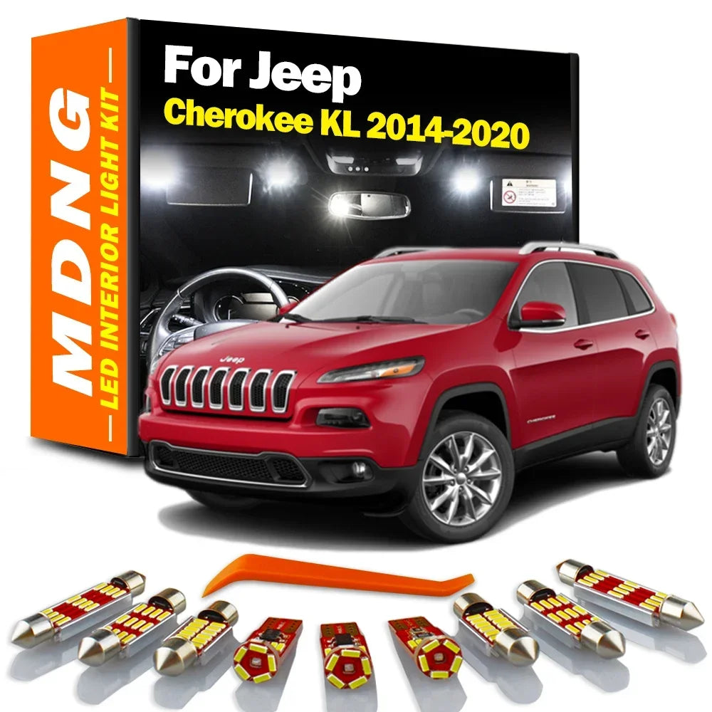 15-Piece LED Interior Light Kit for Jeep Cherokee KL - Canbus Error-Free Bulbs | AUTOKITSHOP