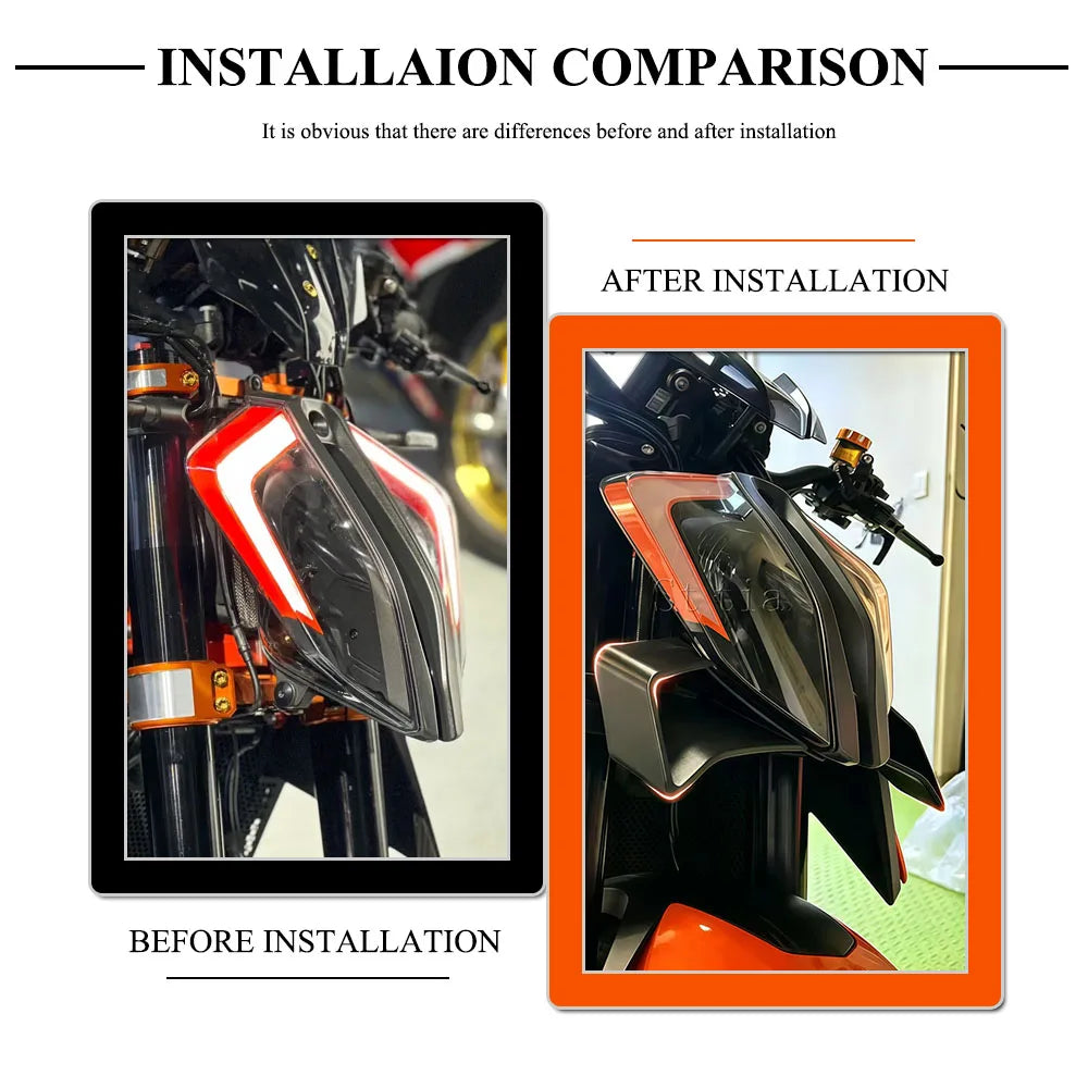 For 1290 Super Duke R / RR 2021-2024 Motorcycle Downforce Naked Frontal Spoilers Winglet Aerodyn - Automotive LED Light
