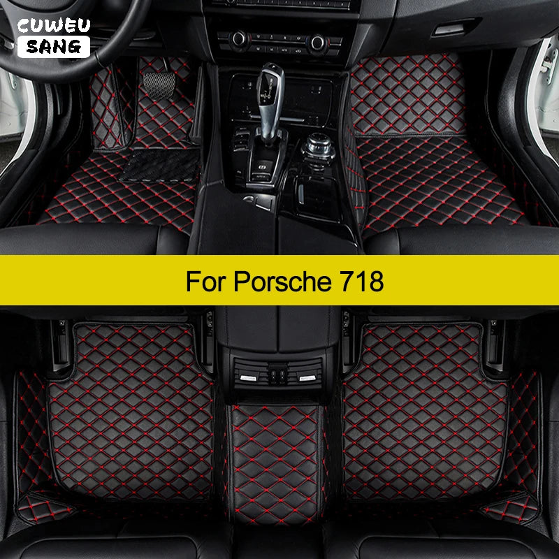 CUWEUSANG Custom Car Floor Mats For Porsche 718 982 Auto Carpets Foot Coche Accessorie | AUTOKITSHOP