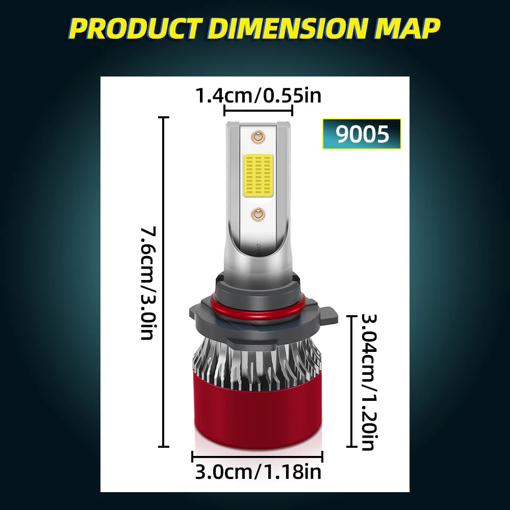 Car Mini Light Headlight Bulb Auto Led Lights 300W 6000K For Dodge Charger 2006 2007 2008