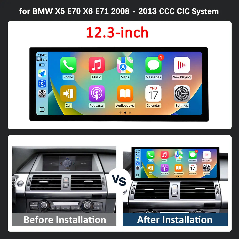 for BMW X5 E70 X6 E71 2008 - 2013 CCC CIC System Carplay Android Intelligent System Car Ra