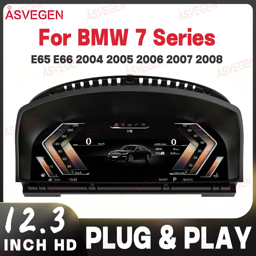 12.3" Lcd Digital Cluster For BMW 7 Series E65 E66 2004 2005 2006 2007 2008 CCC System Das