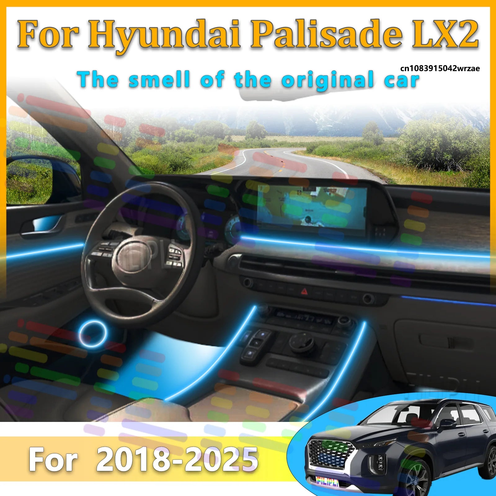 64 RGB - Neon Strip - for Hyundai LX2 - App Control - Car Interior Lighting | AUTOKITSHOP