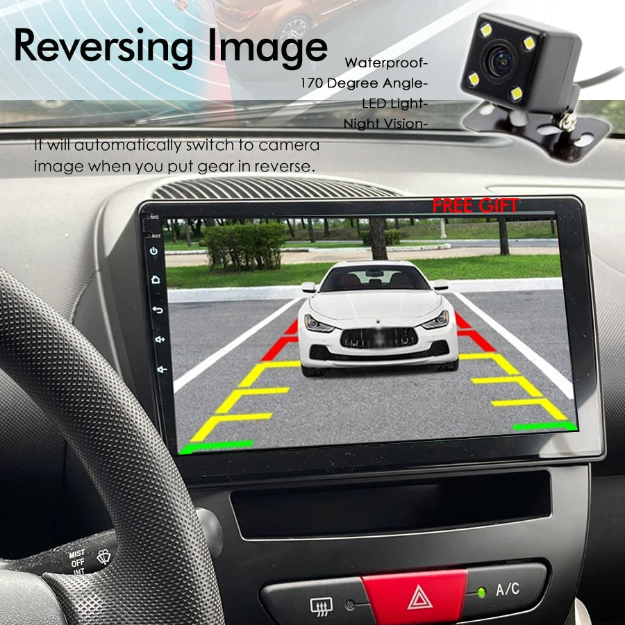 For Toyota Aygo Citroen C1 05-13 AI Voice Android 14 Car Video Player Radio Upgrade Autora