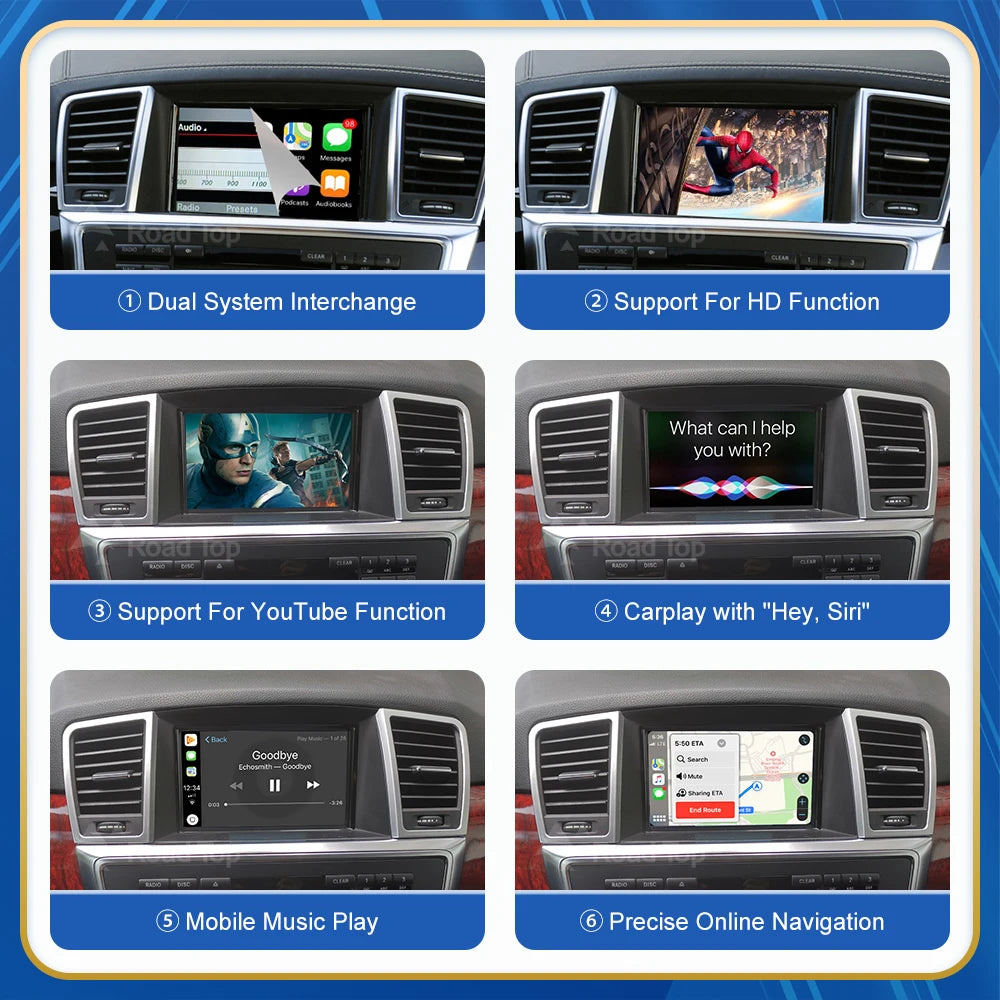 Wireless Carplay Android Auto For Mercedes Benz GLA CLA GLK SLK CLS W204 W176 W246 X204 C1