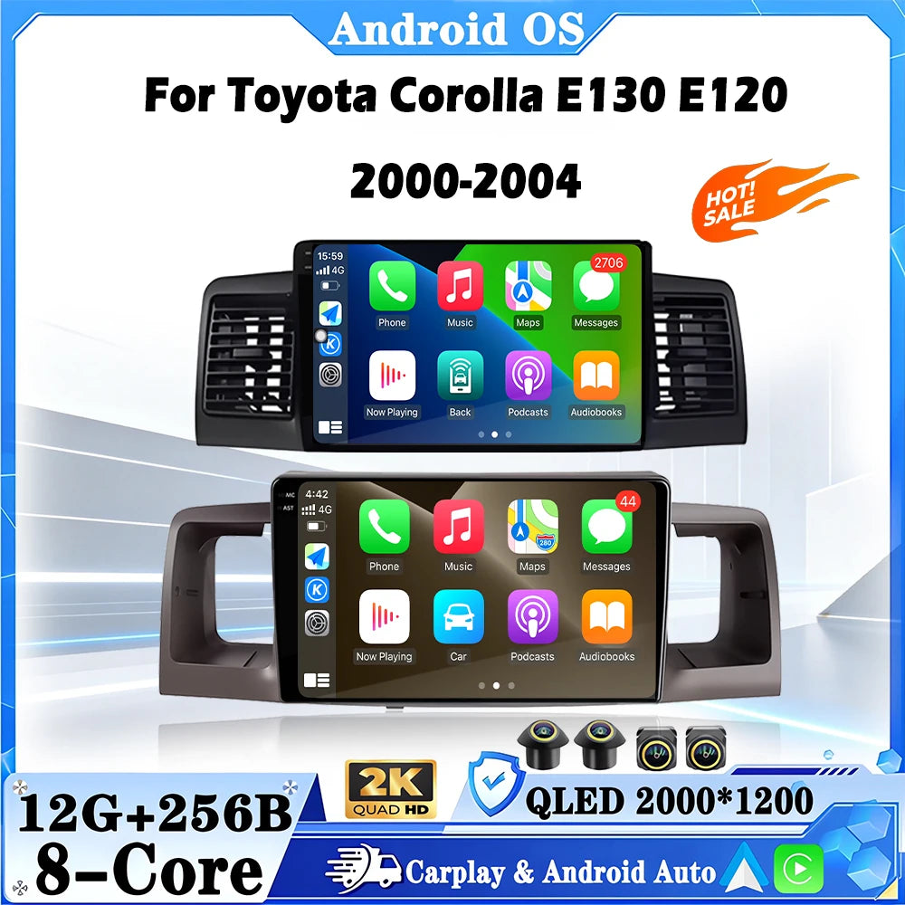 Android 16 Car Radio For Toyota Corolla E130 E120 2000-2004 Stereo Receiver GPS Navigation